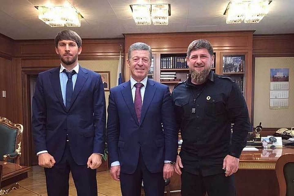 Председатель правительства ЧР Абубакар Эдельгериев, Дмитрий Козак и Рамзан Кадыров. Фото: Instagram главы Чечни.