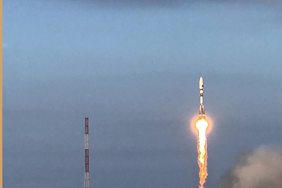 Старт "Союза" с космодрома "Восточный".
