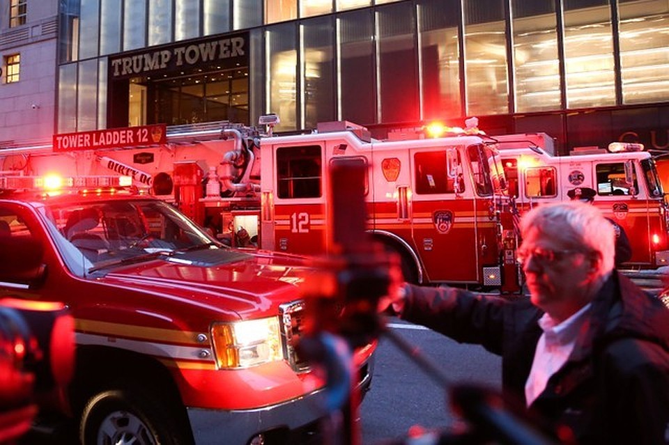 Пожар в небоскребе Trump Tower в Манхэттене