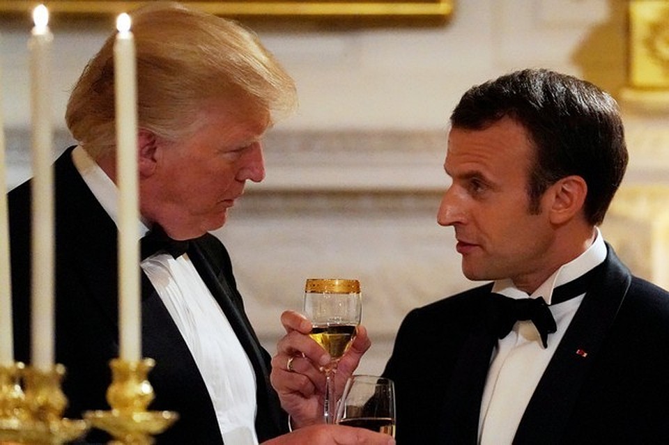 Президент США Дональд Трамп принимает французского коллегу Эммануэля Макрона в Белом доме