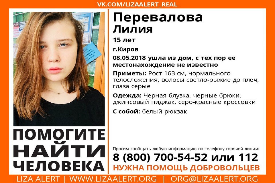 Девушка не выходит на связь три дня. Фото: vk.com/lizaalert_kirov