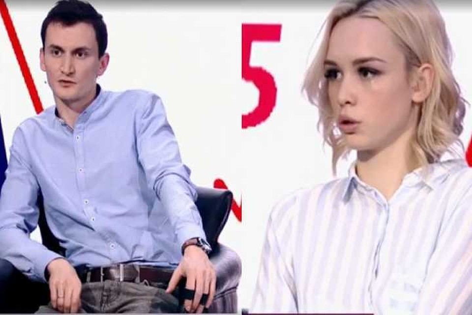 Андрей и Диана встретились в студии "Первого канала". Фото: скриншот видео.