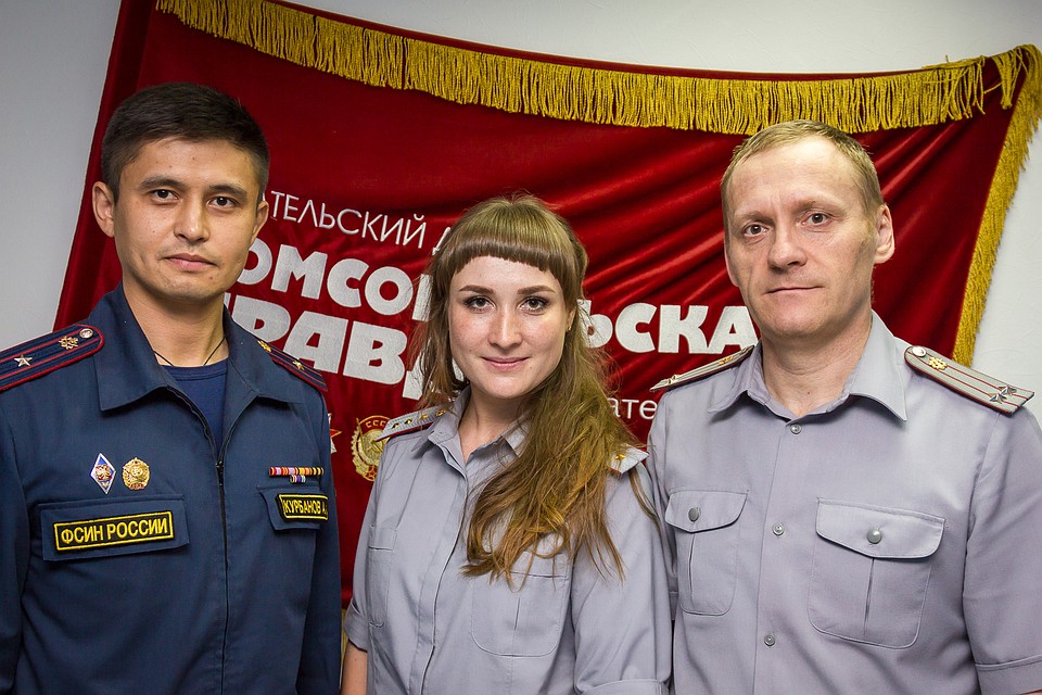 Александр Левченко, руководитель пресс-службы ГУФСИН, Артур Курбанова, начальник отдела организации службы охраны в исправительных колониях ГУФСИН, Екатерина Шарапова, ВРИО начальника племенного питомника служебного собаководства колонии-поселения 66