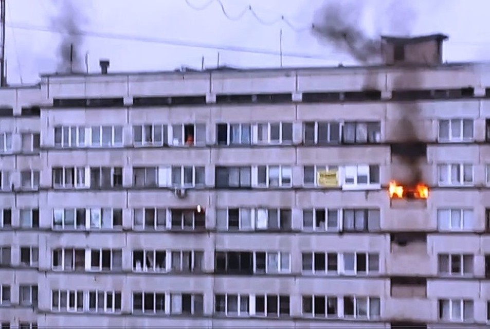 Момент пожара. Кадр с видео.
