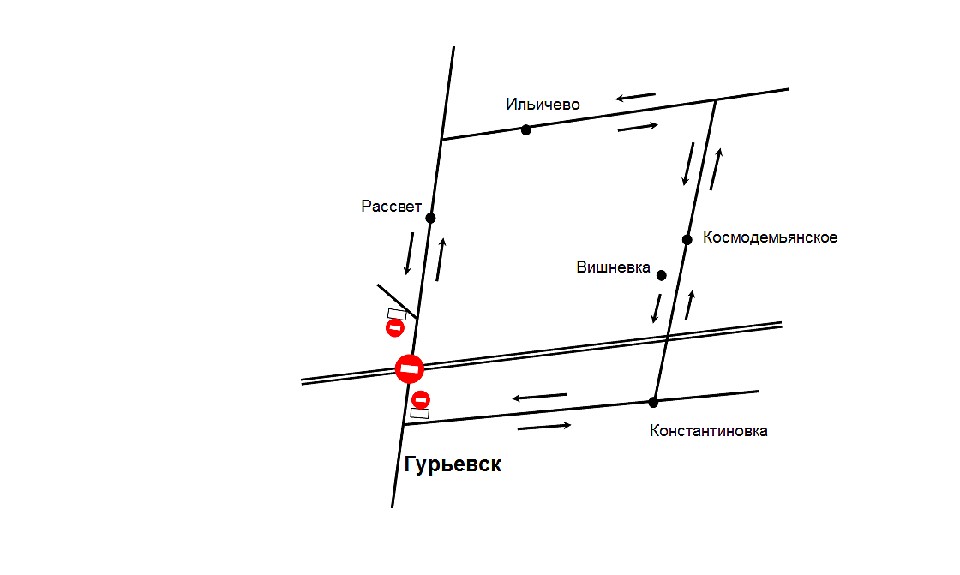 Схема объезда.
