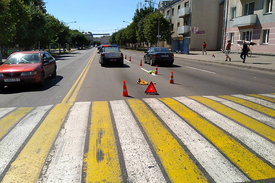 В Орше пенсионер попал под машину на пешеходном переходе. Фото: ГАИ.