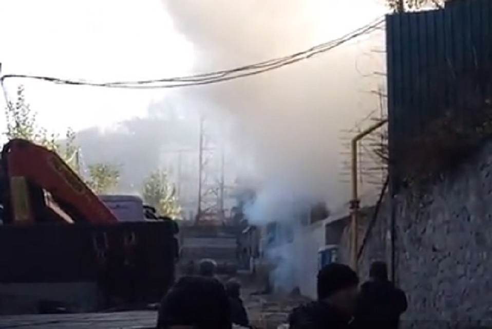 Первые кадры с места взрывов в Киеве. ФОТО: стоп-кадр с видео