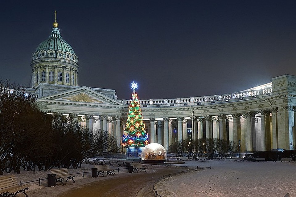 Совершенно новое оформление ждет Казанский собор к Новому 2019 году. Фото: предоставлено пресс-службой администрации Петербурга
