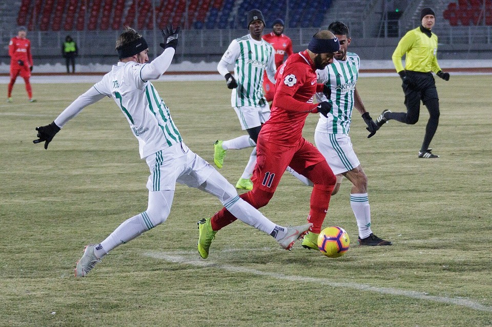 Второй тайм, счет 0:0. Фото: пресс-служба ФК "Енисей"