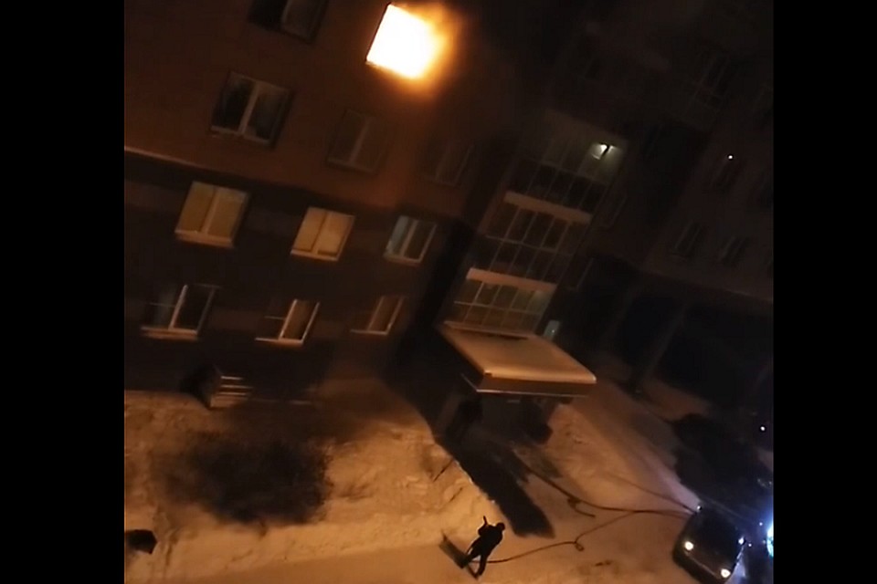 При тшении пожара в Московской Славянке возникли трудности с водой. Фото: vk.com/spb_today