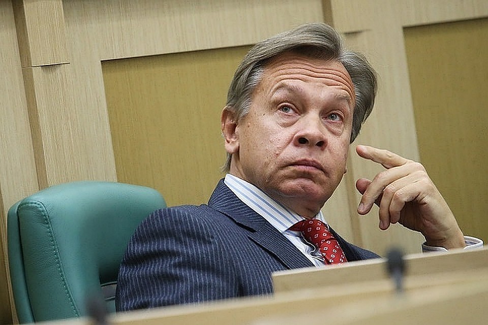 Глава комиссии Совета Федерации по информационной политике Алексей Пушков. Фото: Антон Новодережкин/ТАСС