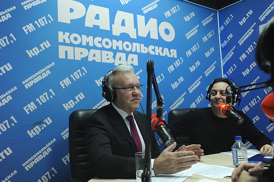 Губернатор Красноярского края в студи радио «Комсомольская правда» в Красноярске