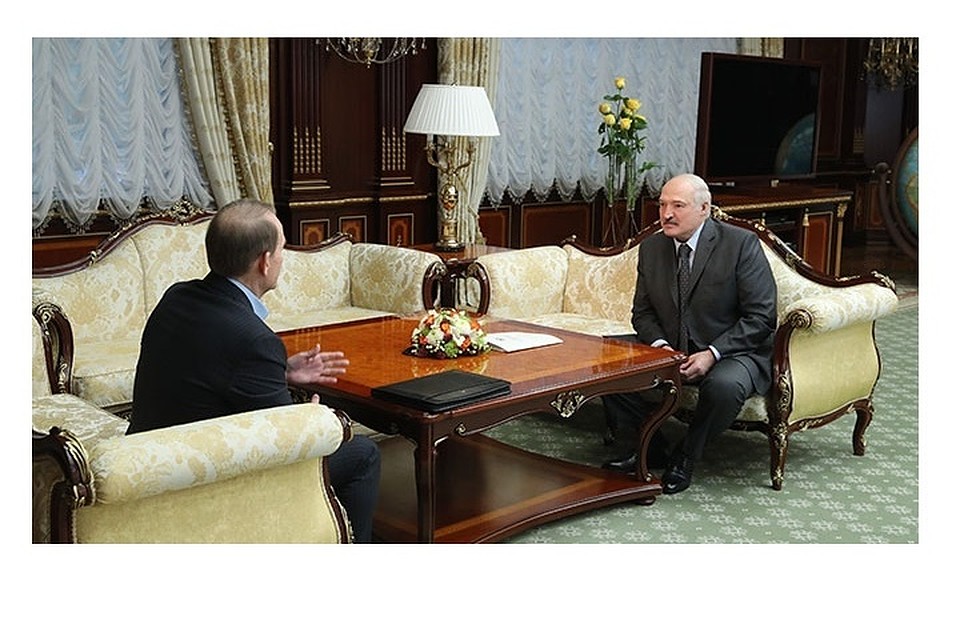 Александр Лукашенко во время встречи с Виктором Медведчуком. Фото: president.gov.by.