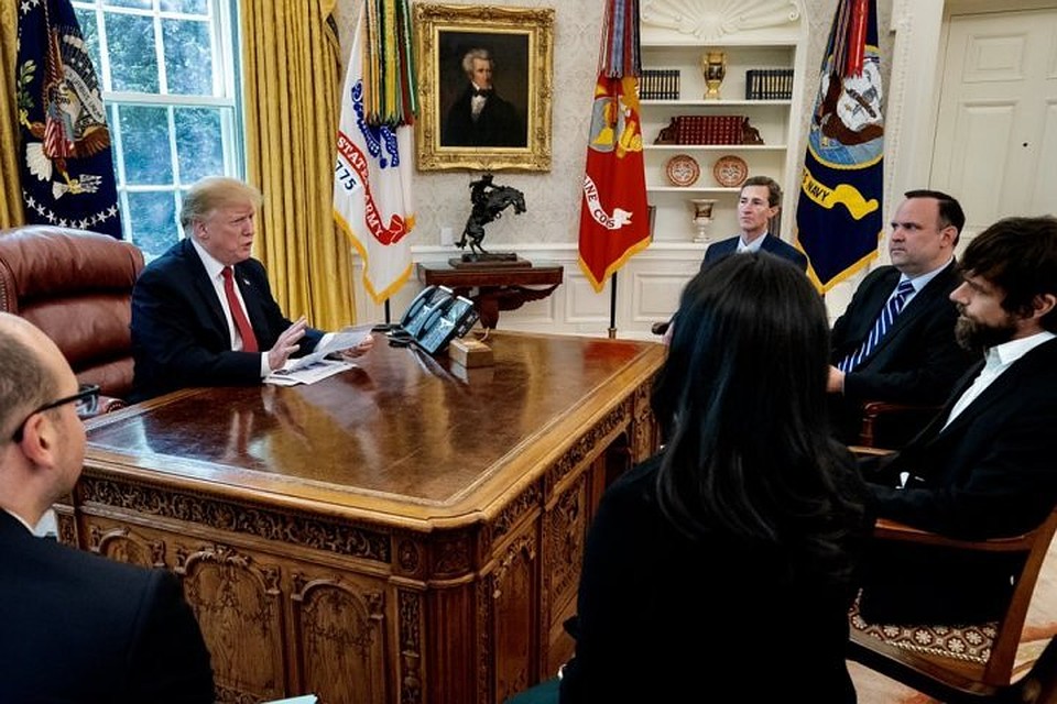 Встреча Дональда Трампа с Джеком Дорси в Белом доме. Фото: Twitter/realDonaldTrump