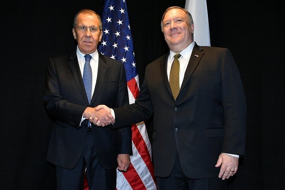 Глава МИД России Сергей Лавров и госсекретарь США Майкл Помпео