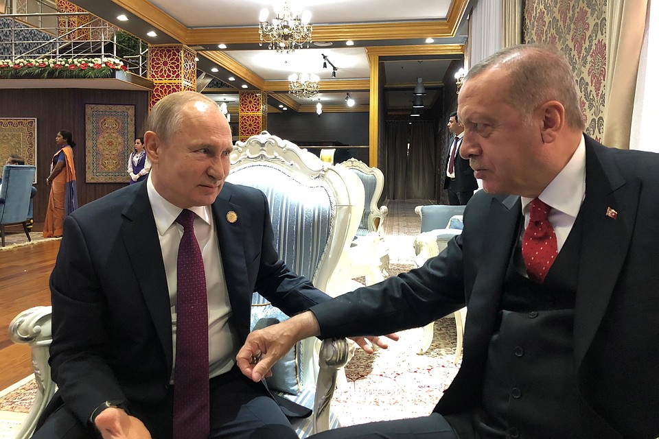 Путин и Эрдоган в Душанбе