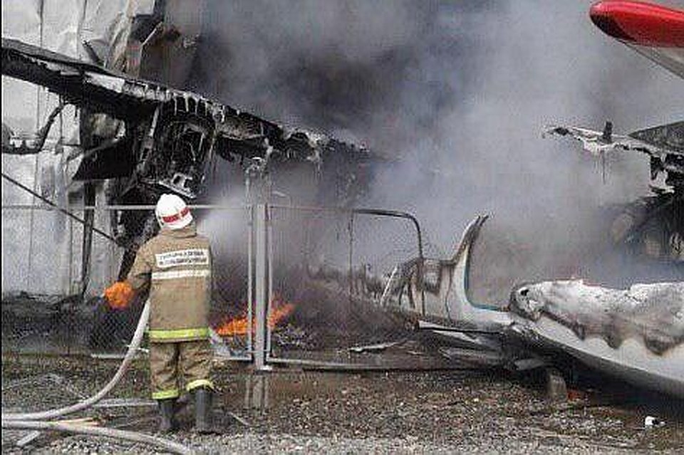 Авария самолета Ан-2 в Нижнеангарске. Фото: срин с видео