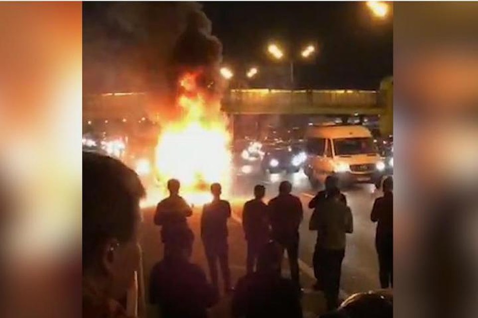 На МКАД сгорела Газель