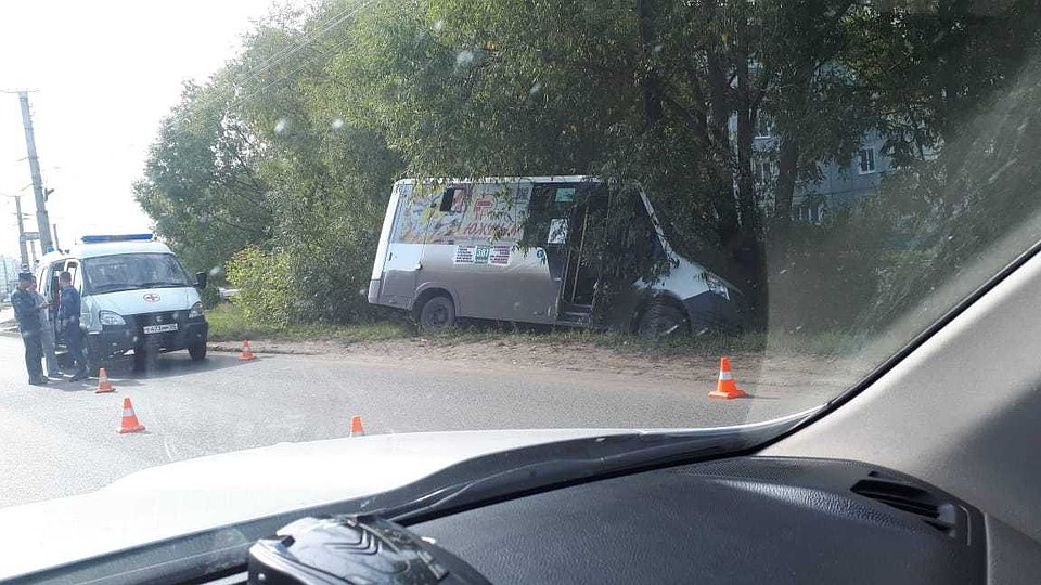 В Омске маршрутка с пассажирами улетела в кювет и врезалась в дерево