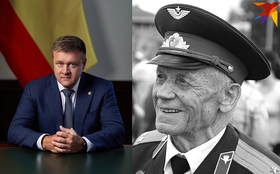 Губернатор Николай Любимов и ветеран Павел Макеев.