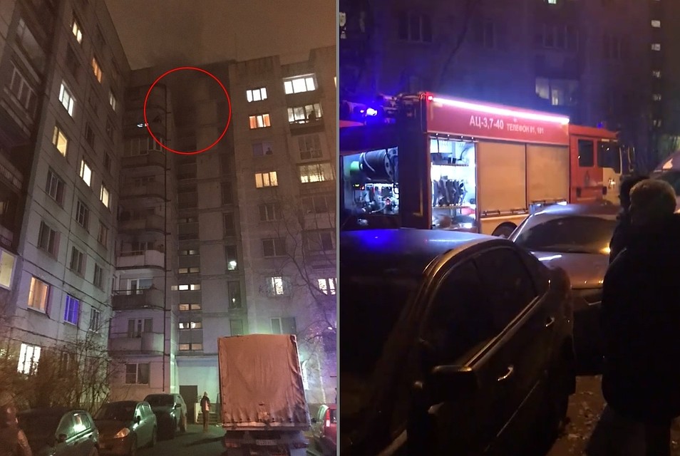 Пожар разбудил весь дом, некоторых жителей срочно эвакуировали. Фото: vk.com/spb_today