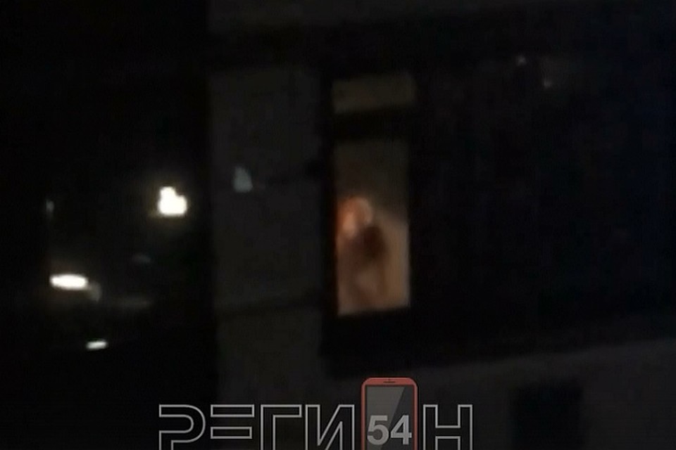 Женский сулуэт в окне вызывал споры среди новосибирцев. Фото: https://vk.com/ghest_nsk54