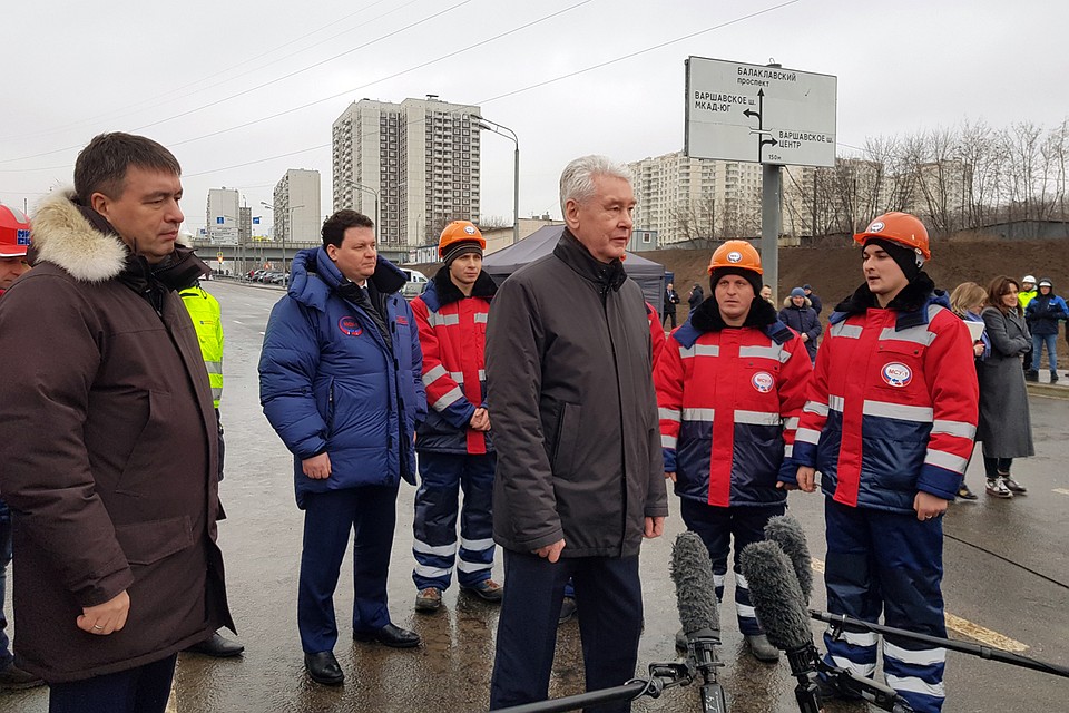 Мэр Москвы Сергей Собянин открыл движение по дублеру Варшавского шоссе.