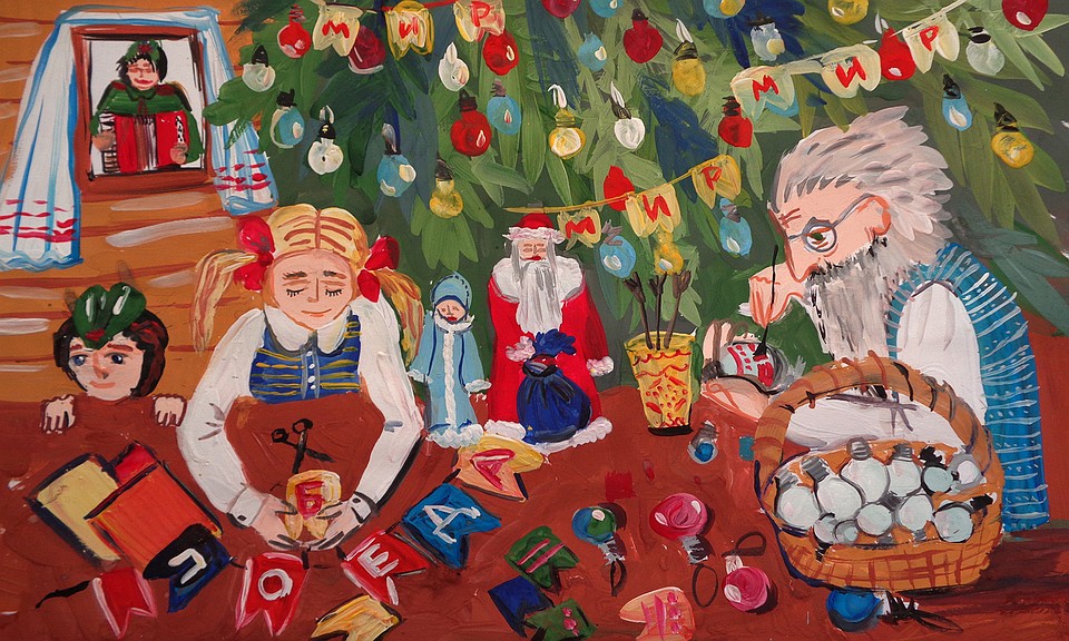 Открытку с рисунком Елизаветы Хребтовой увидит вся страна. Фото ФГБУК «Музей Победы».