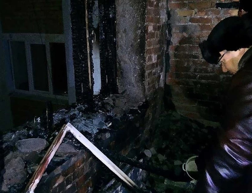 Общежитие после пожара