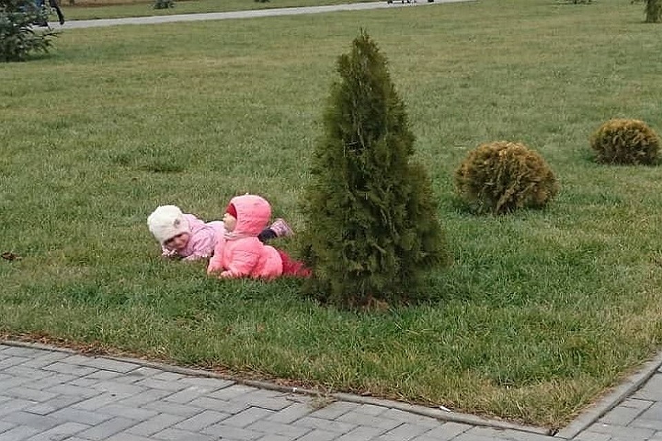 Было так тепло, что можно и на травке поваляться.