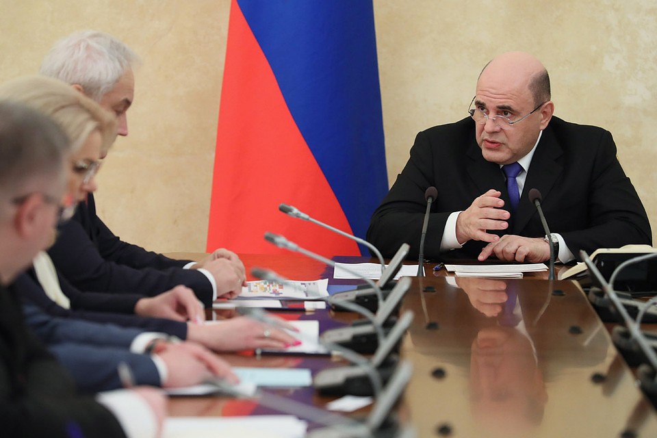 Премьер-министр РФ Михаил Мишустин во время оперативного совещания с членами правительства РФ. Фото: Екатерина Штукина/ТАСС