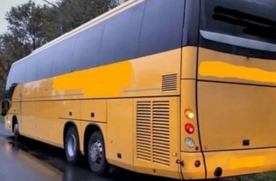 Автобус застрял в Германии.