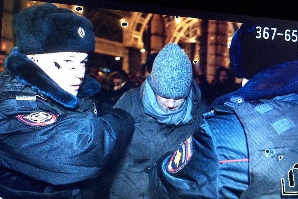 Оппозиционер до Манежки не дошел. Фото: Твиттер Навального