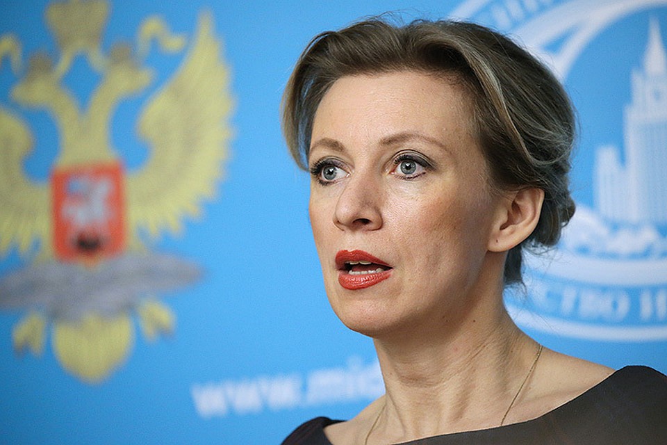 Официальный представитель МИД России Мария Захарова во время брифинга по текущим вопросам внешней политики. Фото: Артем Геодакян/ТАСС