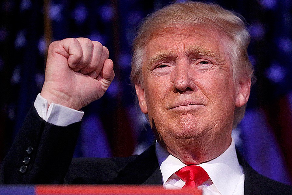 Дональд Трамп после оглашения результатов выборов.