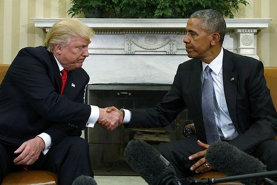 45-й президент США Дональд Трамп и 44-й президент США Барак Обама
