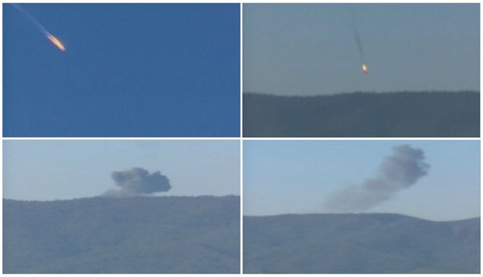 Кадры падения российского Су-24 в Сирии. Фото: REUTERS