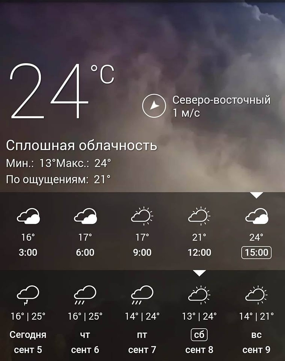 Вот такие у синоптиков прогнозы.