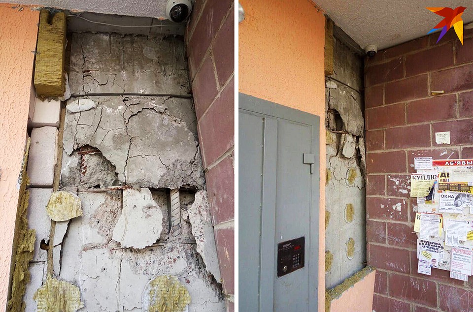 Так выглядела колонна год назад. Фото жильцов дома по улице Широкая, 3.