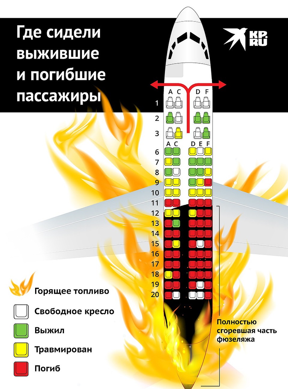 Схема рассадки пассажиров в SSJ-100 Фото: Архив "КП"