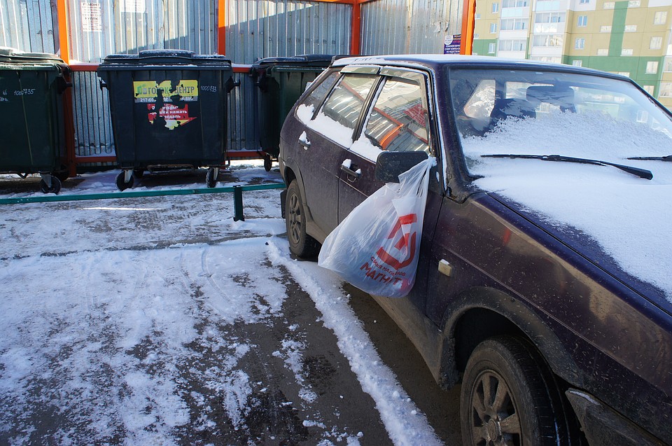 Жители оставляют «подарки» автомобилистам, которые паркуются возле мусорок Фото: Ирина Фадюшина