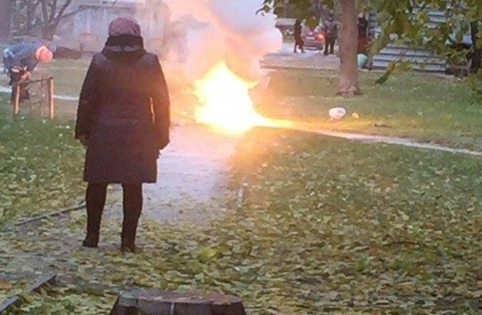 Момент взрыва бомбы. Фото: СОЦСЕТИ