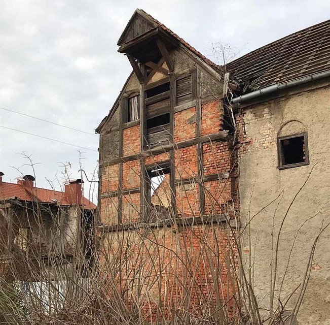 Один из фахверковых складом в Железнодорожном.