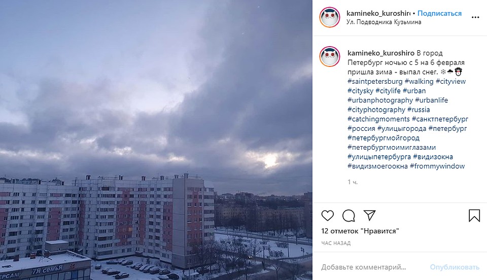 Утром метель закончилась и город укрыло "одеяло" снега Фото: СОЦСЕТИ