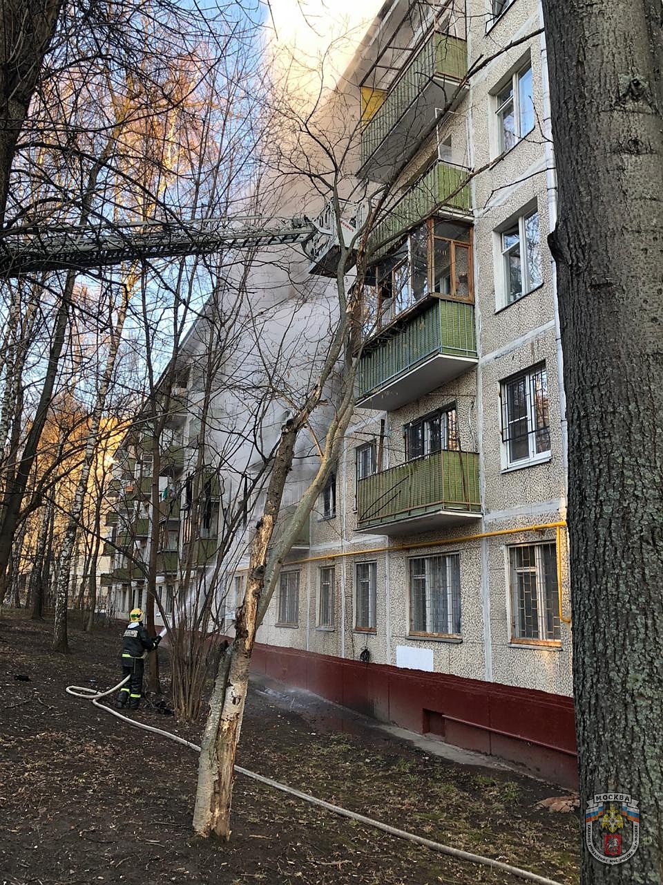 Пожар потушили менее, чем за полчаса. Фото: ГУ МЧС по Москве