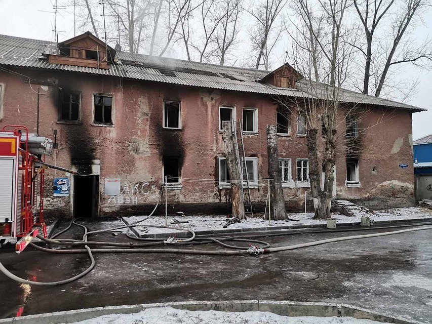 Дом на Глинки после пожара Фото: ГУ МЧС по Красноярскому краю