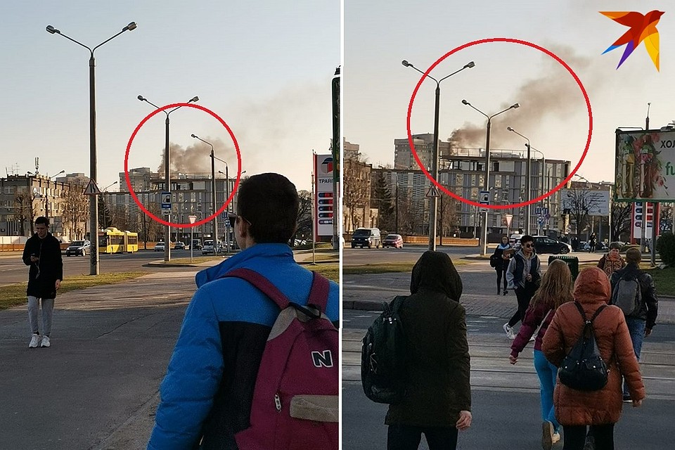 Дым пожара на Захарова был заметен издалека. Фото: Юлия Войцицкая.