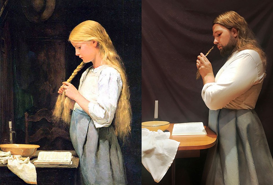 Альберт Анкер. "Девочка заплетающая волосы", 1887. Фото: Hanna Moiseyuk-Barkovskaja