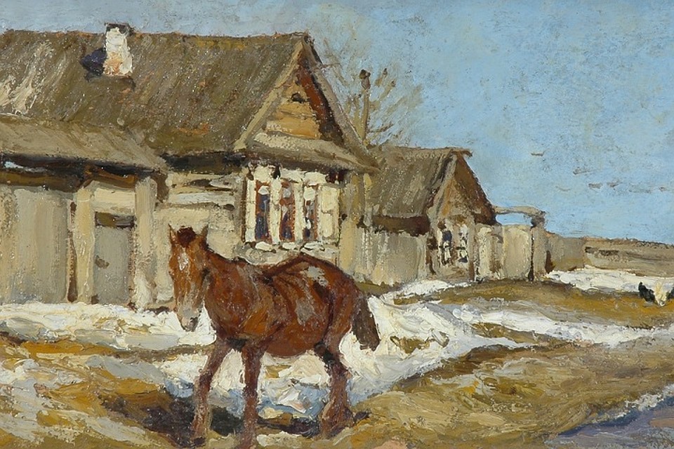 Леонард Туржанский. «Зима в деревне». Конец XIX - начало ХХ века
