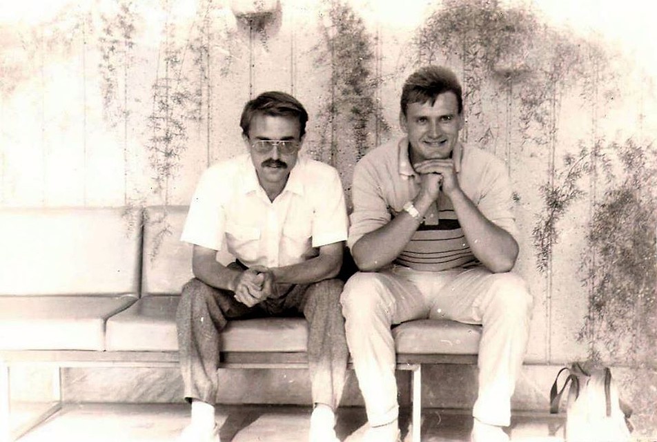 Алесь Аркуш и Анатоль Сыс в 1987-м - оба члены объединения "Тутэйшыя". Фото: Личный архив